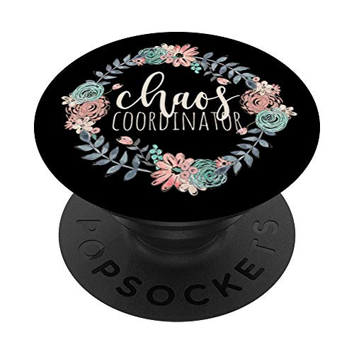 Chaos Coordinator Teacher Gifts Office Humor Lady Boss Gifts PopSockets PopGrip Swappable Grip for Phones  and  Tablets