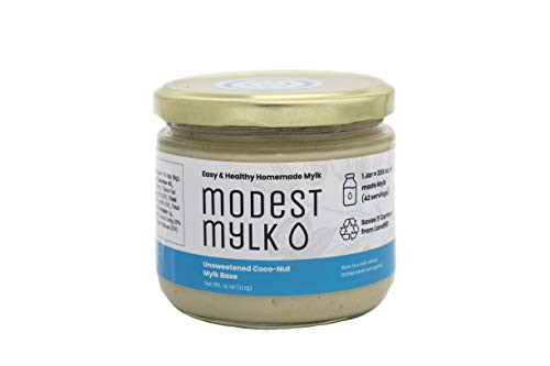 Modest Mylk Unsweetened Coco-Nut Mylk Base, Concentrate for Making Non-Dairy Milk, 11 oz. Jar, 42 Servings