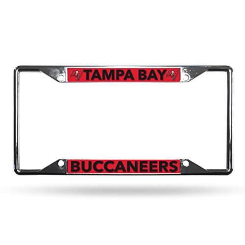 Rico Tampa Bay Buccaneers NFL Lightweight Chrome Metal License Plate Frame Rico Tampa Bay Buccaneers NFL Lightweight Chrome Metal License Plate Frame