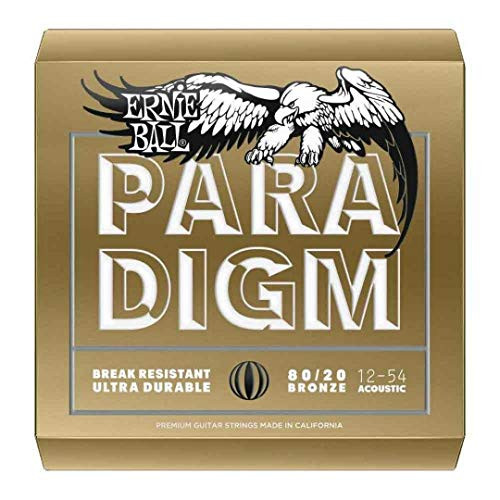 Acoustic Guitar Strings Medium Light Ernie Ball 2086 Paradigm 80/20 Bronze 12-54