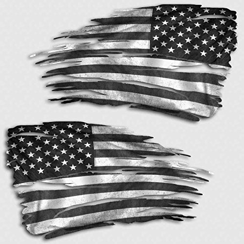 Aftershock Decals Subdued American Flag Tattered Decal Set USA Distressed Sticker