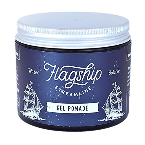 Flagship Streamline Gel Pomade - Heavy Hold - Low Shine - Water Based - Vegan Formula, 4oz