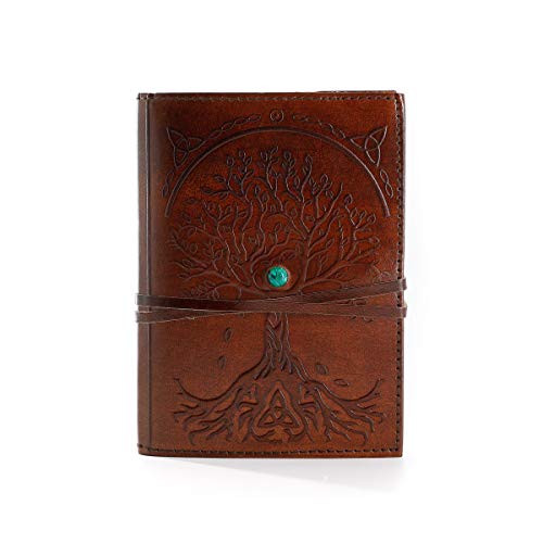 Leather Journal Refillable Lined Paper Tree of Life Handmade Leather Journal/Writing Notebook Diary/Bound Daily Notepad for Men  and  Women Medium, Writing pad Gift for Artist, Sketch