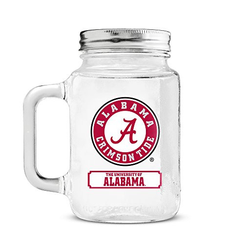 NCAA Alabama Crimson Tide 20oz Glass Mason Jar