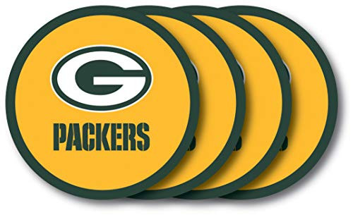 NFL Green Bay Packers Vinyl Coaster Set Pack of 4