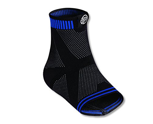 Pro-Tec Athletics 3D Flat Premium Ankle Sleeve, Black/Blue, Medium