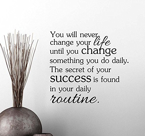 You Will Never Change Your Life Until You Change Something You do Daily Fitness Quote Wall Decal Sticker Nursery Vinyl Saying Lettering Wall Art Inspirational Sign Wall Decor