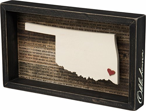 Primitives by Kathy State Pride Box Sign, Oklahoma