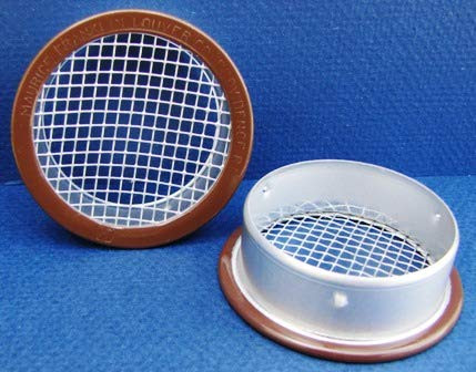 2inch  Round Open Screen Vent w 1/8inch  mesh - Brown - Pkg of 6
