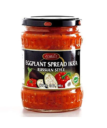 ZerGut Eggplant Spread Ikra  Russian Style  Kosher 1 Single Glass Jar 19oz/540g each