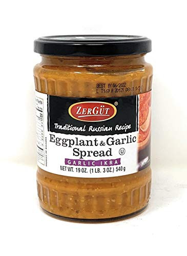 ZerGut Eggplant  and  Garlic Spread  Garlic Ikra  Kosher 1 Single Glass Jars 19oz/540g each