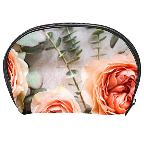 Cosmetic Bag for Women,Roomy Makeup Bags,Cosmetic Bag for Women,Roomy Makeup Bags,Orange Roses White Textured Flower,Travel Waterproof Toiletry Bag Accessories Organizer,Travel Waterproof Toiletry Bag Accessories Organizer