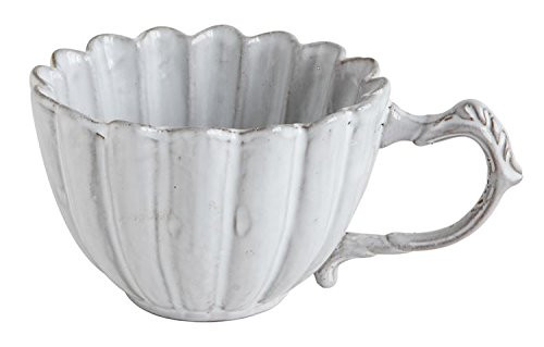 Creative Co-op Distressed Terracotta Fluted Mug 09-Dining/Entertain Cups, White