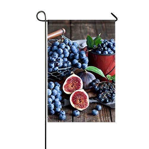DongGan Garden Flag Figs Grapes Blueberries 12x18 InchesWithout Flagpole
