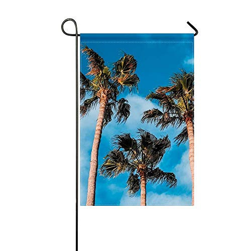 DongGan Garden Flag Palm Trees Sky Clouds 12x18 InchesWithout Flagpole