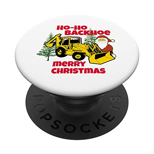 Ho-Ho Backhoe Merry Christmas Santa Heavy Equipment Operator PopSockets Grip and Stand for Phones and Tablets
