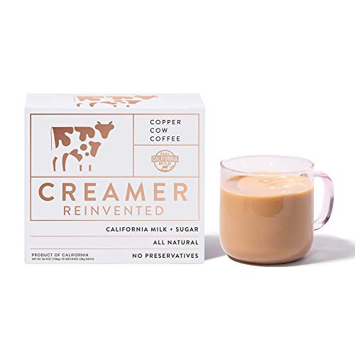 Copper Cow Coffee California Sweetened Condensed Milk Creamers  Single-Serve and All-Natural Pre-Filled Packets  25 Pack