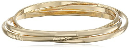 GUESS inch Basicinch  Gold 3 Piece Interlocking Bangle Bracelet