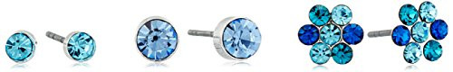 GUESS inch Basicinch  Blue Stone Mini Trio Set Stud Earrings