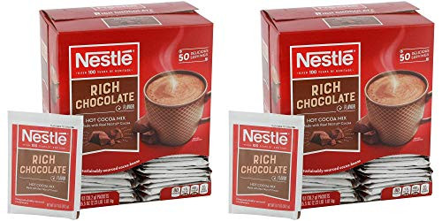 Nestle Hot Chocolate Packets, Hot Cocoa Mix, Rich Chocolate Flavor, Made with Real Cocoa, 50 Count 0.71 Oz each, 35.5 Oz Pack of 2