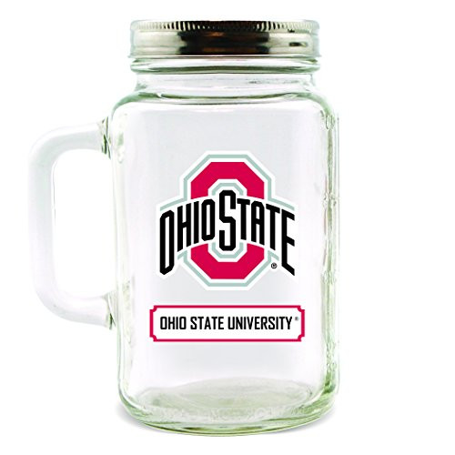 Duck House NCAA Ohio State Buckeyes 30oz Glass Mason Jar White