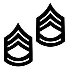 Military, Us Army Rank, Sergeant First Class, Vinyl Car Decal, Black', 5-by-5 inches'