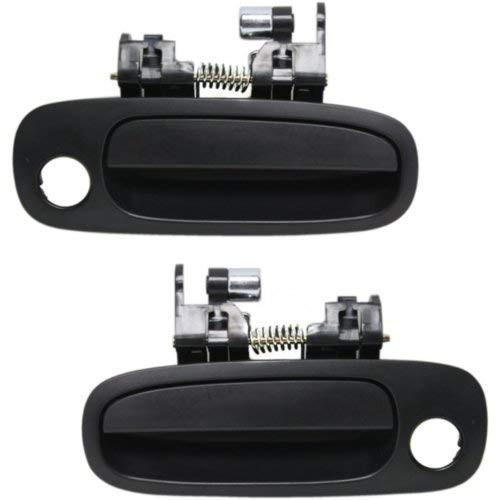 Evan-Fischer EVA18772067345 Exterior Door Handles for Set of 2 Front Left and Right Side Plastic Black W/Keyhole