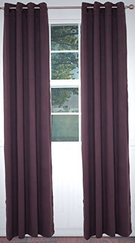 Lavish Home Blackout Grommet Curtain Panel, 84-Inch, Chocolate