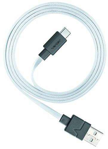 Ventev Chargesync USB Cable | Type A-C 2.0, USB-IF Certified, Designed to Support All The Newest C Connector Devices, Charges and Easily Transfers Data, Flat, Tangle-Free | 6ft White