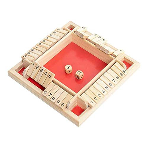 shut the box dice game -shut the box wooden mathematic traditional pub board dice game 2-4-Players for Travel, Pub, Time-Killing, Camping, Kids Educational Toy
