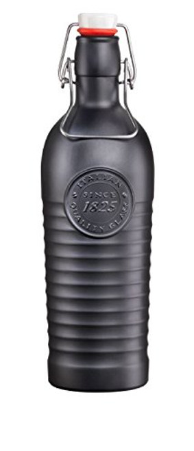 Bormioli Rocco Officina 1825 Charcoal Glass Bottle, 42oz