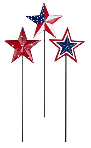 Fox Valley Traders Barn Star Planter Stakes, Set of 3 by Maple Lane Creations