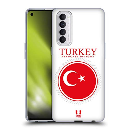 Head Case Designs Flag of Turkey Flag Patches Set 2 Soft Gel Case Compatible with Oppo Reno 4 Pro
