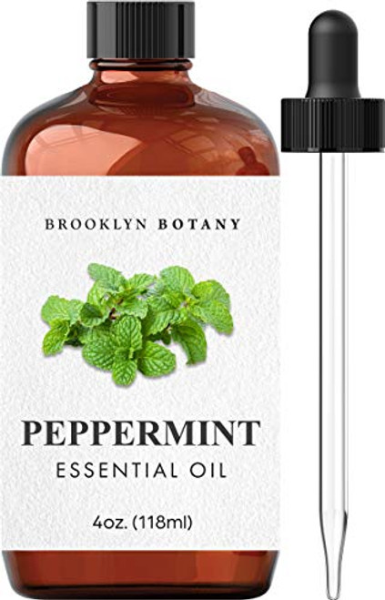 Brooklyn Botany Peppermint Essential Oil 100 percent Pure and Natural Therapeutic Grade Essential Oil with Glass Dropper - Peppermint Oil for Aromatherapy and Diffuser - 4 OZ Brooklyn Botany Peppermint Essential Oil 100 percent Pure and Natural Therapeutic Grade Essential Oil with Glass Dropper - Peppermint Oil for Aromatherapy and Diffuser - 4 OZ