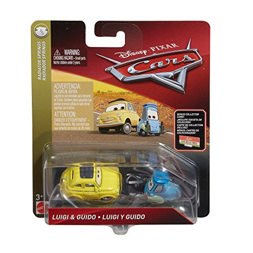 Disney Pixar Cars Die-cast Guido  and  Luigi with Accessory Card Vehicle