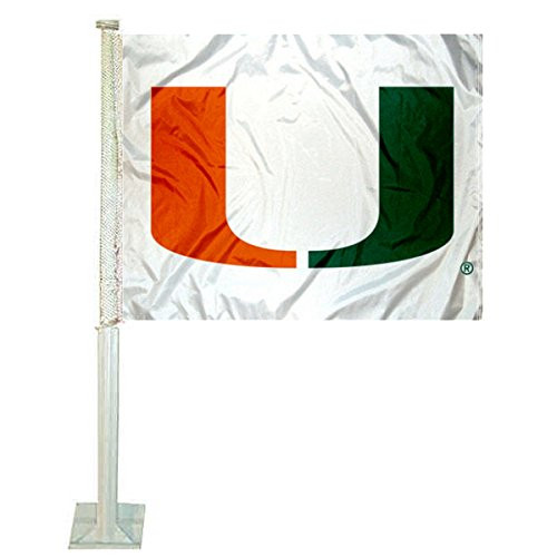 College Flags and Banners Co. Miami Hurricanes White Car Flag College Flags and Banners Co. Miami Hurricanes White Car Flag