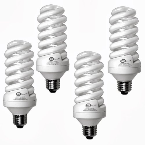Full Spectrum Fluorescent Compact Bulbs PBL 40 Watt Case of 4 Daylight Balanced 5500K Pure White Light