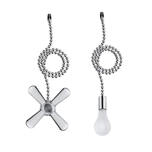 Ceiling Fan Pull Chain - 2Pc 3mm Diameter Beaded Ball Fan Pull Chain for Ceiling Light Fan, 13.6Inches Fan Pulls Set Pull Chain Extension, Ceiling Fan Pull Cord Pendant Extension Ornaments White