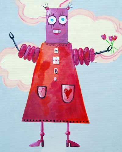 Cici Art Factory Wall Art, Zorba Loves Flowers, Small