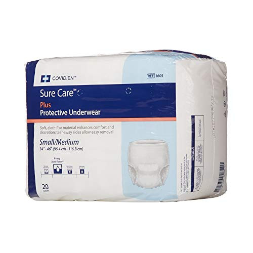 Sure Care Adult Underwear Pull On Medium Disposable Heavy Absorbency, 1605 - Pack of 20