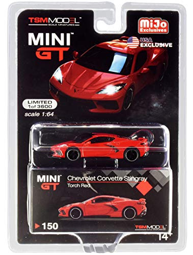 2020 Chevy Corvette Stingray C8 Torch Red Limited Edition to 3600 Pieces Worldwide 1/64 Diecast Model Car by True Scale Miniatures MGT00150