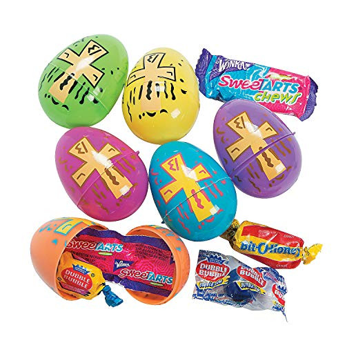 Candy Filled Religious Easter Eggs Set of 24 Easter Hunt and Party Supplies