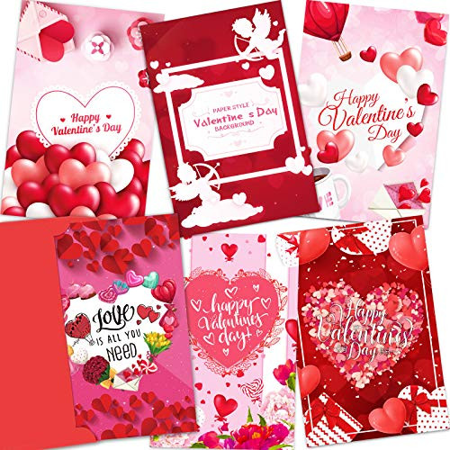 18 Sets Valentines Day Cards Assortment with Envelopes, Funny Anniversary Card Love Card Heart Greeting Card for Husband, Wife, Boyfriend, Girlfriend