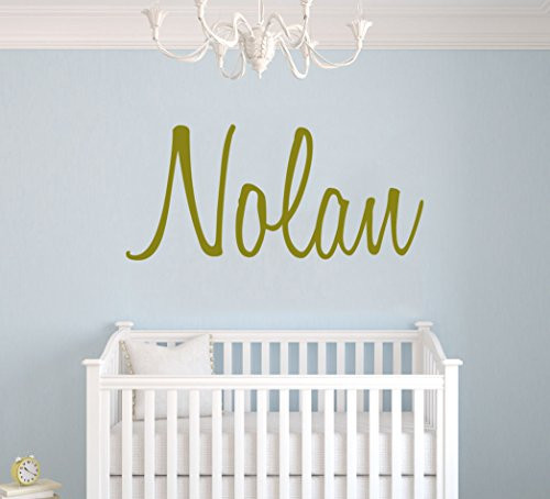 e-Graphic Design Inc Custom Name Gold Series Wall Decal Nursery - Baby Boy Girl Decoration - Mural Wall Decal Sticker for Home Interior Decoration Car Laptop AM Wide 22inch  x 10inch  Height