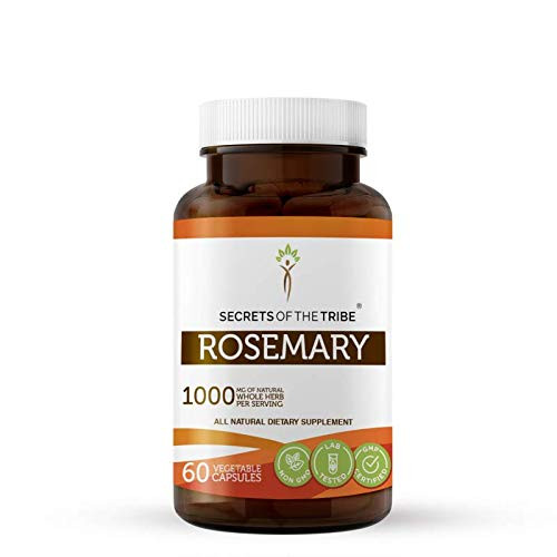 Rosemary 60 Capsules, 1000 mg, Organic Rosemary Rosmarinus Officinalis Dried Leaf 60 Capsules