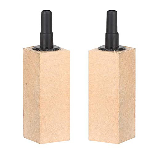 2Pcs/Set Natural Wooden Air Bubble Stone Diffuser Air Stone Cylinder Fine Bubbles Air Pump Accessories for Hydroponics Aquarium Tank PumpS