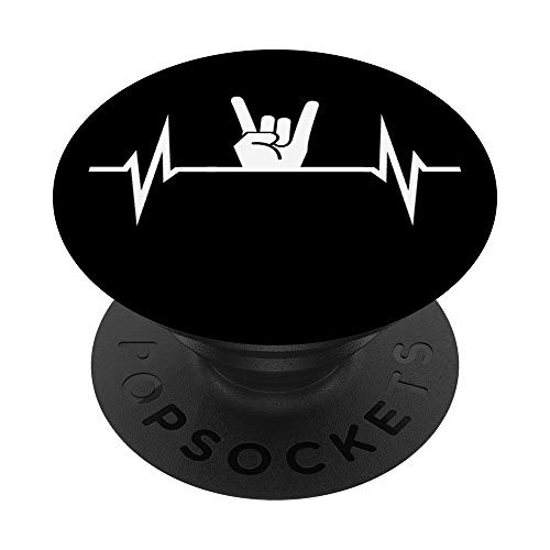 Heavy Metal Heartbeat Gift Fan Lover Musician Phone Gadget PopSockets Grip and Stand for Phones and Tablets