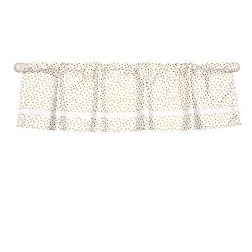 Gold Confetti Dot Print Window Valance by The Peanut Shell - 100 percent Cotton Sateen
