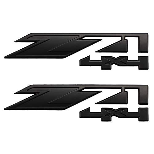 UpAuto 2 Sets GMC Chevy Silverado Z71 4x4 Emblems Badge OEM New 1500 2500 3500 Decal Black