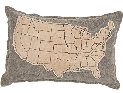 Primitives by Kathy Canvas Patched Throw Pillow, 10 x 15-Inch, USA Primitives by Kathy Canvas Patched Throw Pillow, 10 x 15-Inch, USA